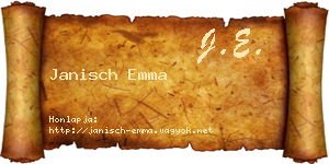 Janisch Emma névjegykártya